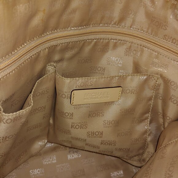 Authentic Michael Kors Logo Bag and Matching Wallet CREAM - Picture 4 of 6